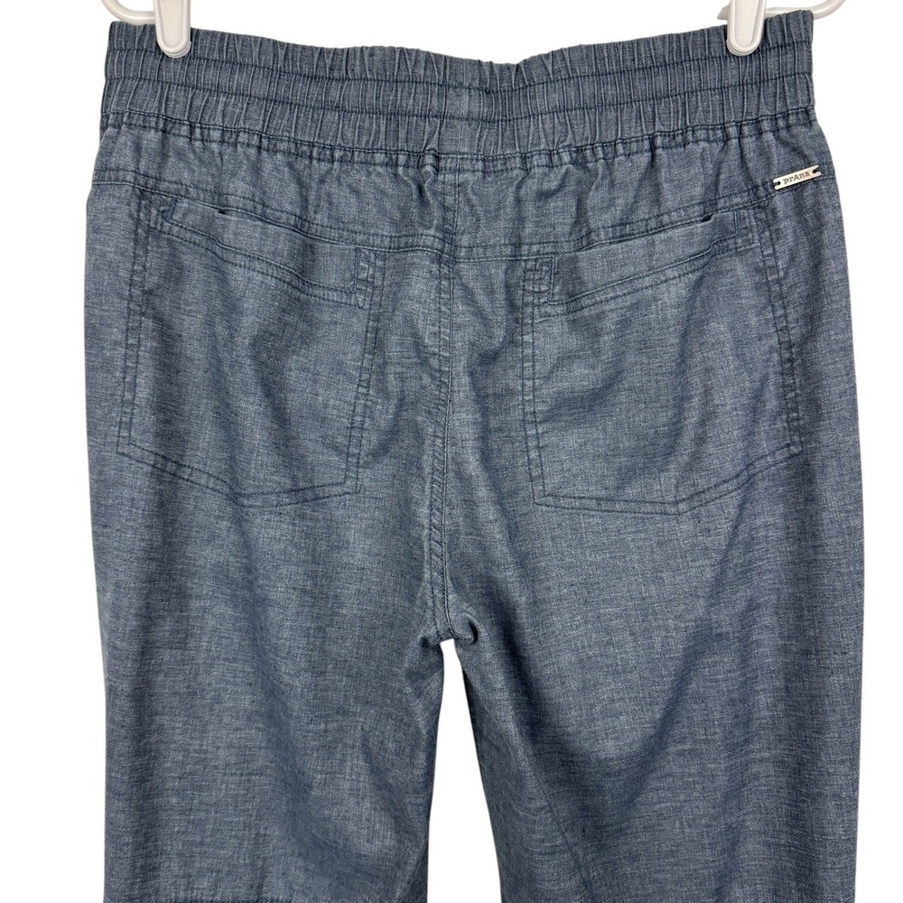 Prana Women's Jogger Pants Medium Blue Hemp Blend Elastic Waist Pockets Casual - Picture 4 of 8